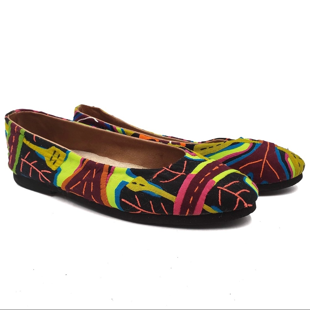 MOLAFLAT bright colorful ethnic vibe flats size 7.5